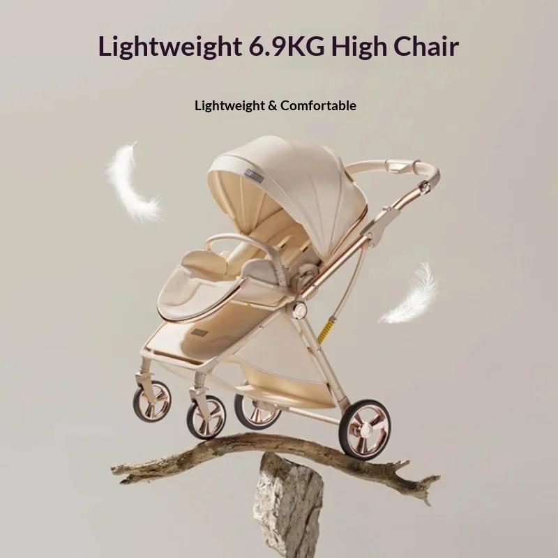 Poussette bébé 6,9 kg, position assise et couchée, de 0 à 3 ans, légère, pliable, haute position, 2