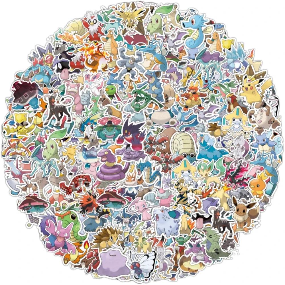 100/200 pièces mignon Pikachu Pokemon autocollants Kawaii ordinateur portable téléphone autocollants