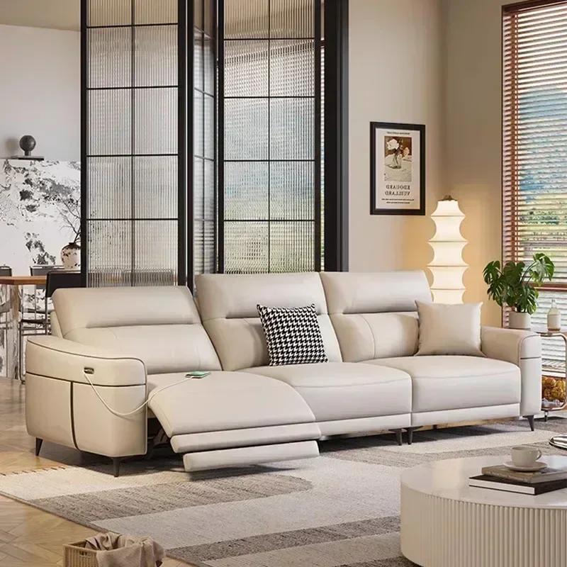 Luxe fantaisie canapé chaise moderne nordique causeuse inclinable canapé lit de repos en cuir Divani