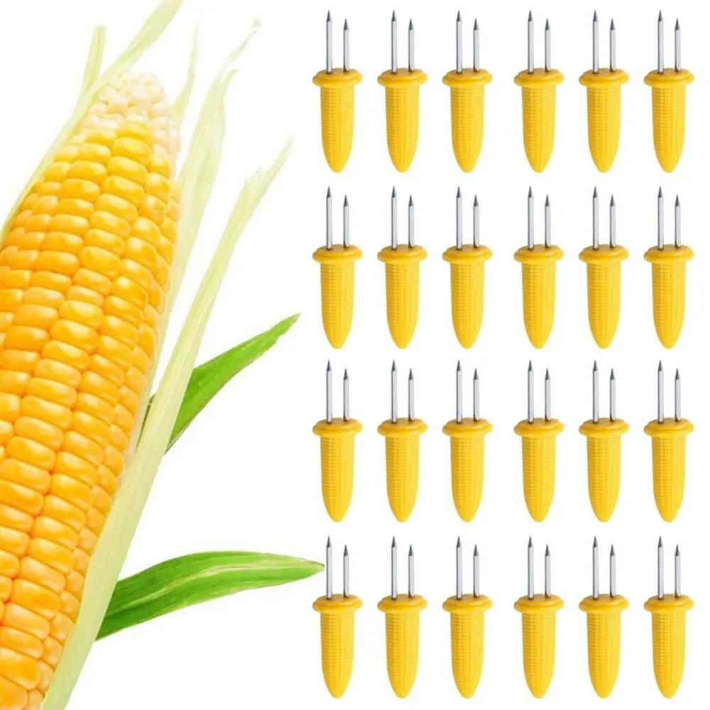 Fourchette à maïs pour Barbecue, 10 pièces, supports de maïs en acier inoxydable, Anti-brûlure, aigu