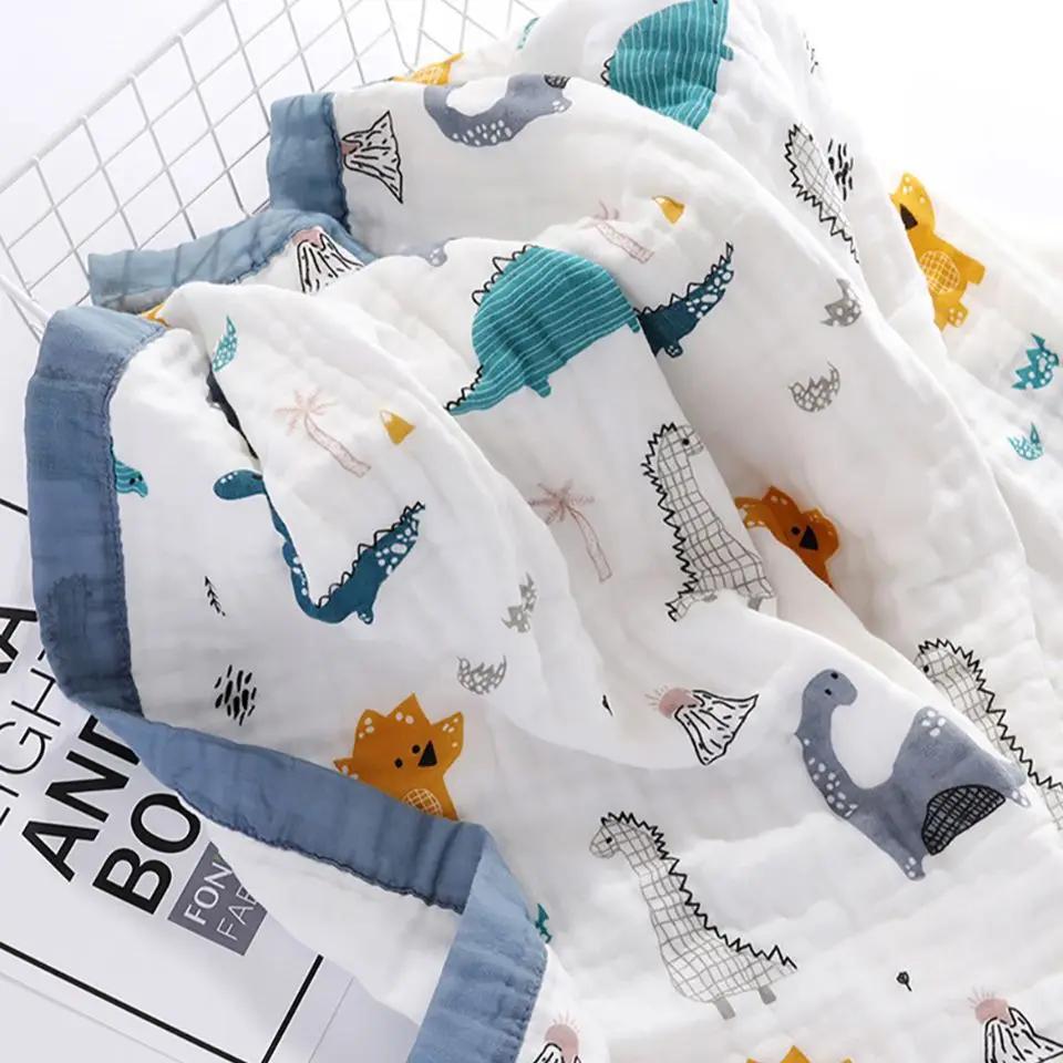 Couverture bébé 6 couches gaze coton 100% - Enveloppe respirante douce pour nouveau-né et serviette de bain