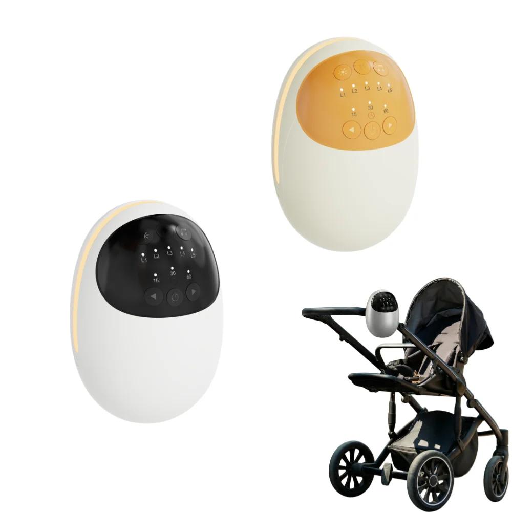 Berceau pour bébé rechargeable avec batterie 1800 mAh, sons apaisants, lumière LED respirante et 3 m