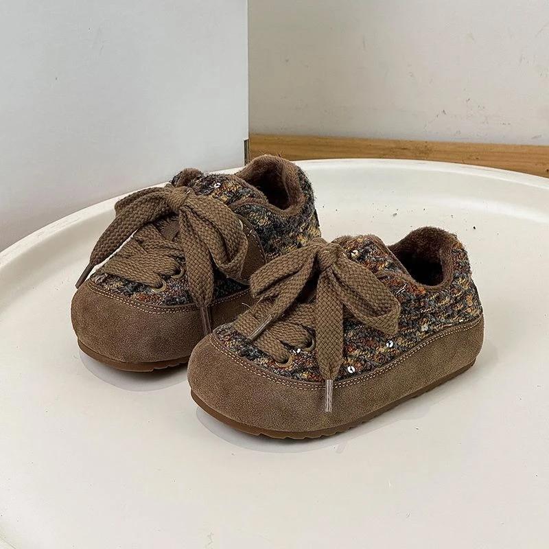 Baskets chaudes en coton pour enfants filles, chaussures d'hiver à isolation thermique, confortables