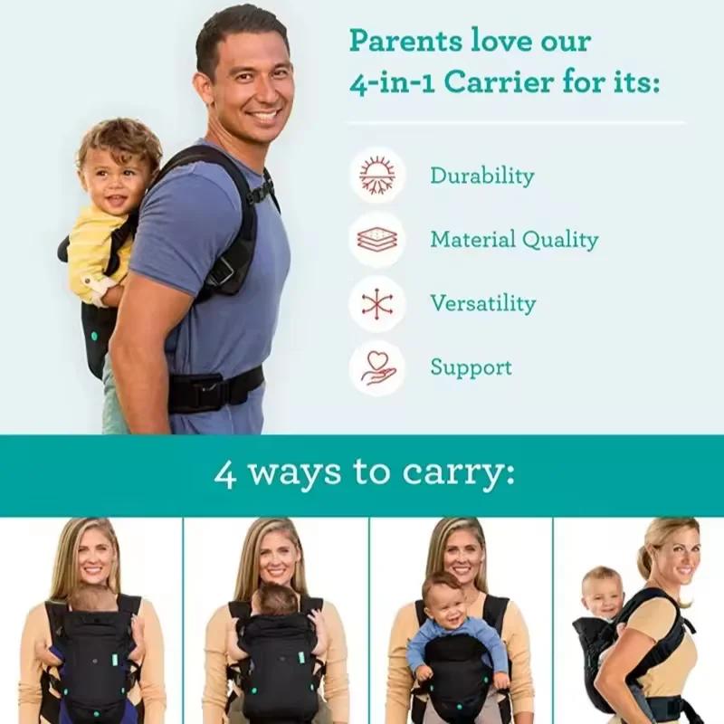 Sangle Multifonctionnelle 4 en 1 pour Bébé, Sangle pour Nouveau-Né et Tout-Petit, Sac Kangourou Conv