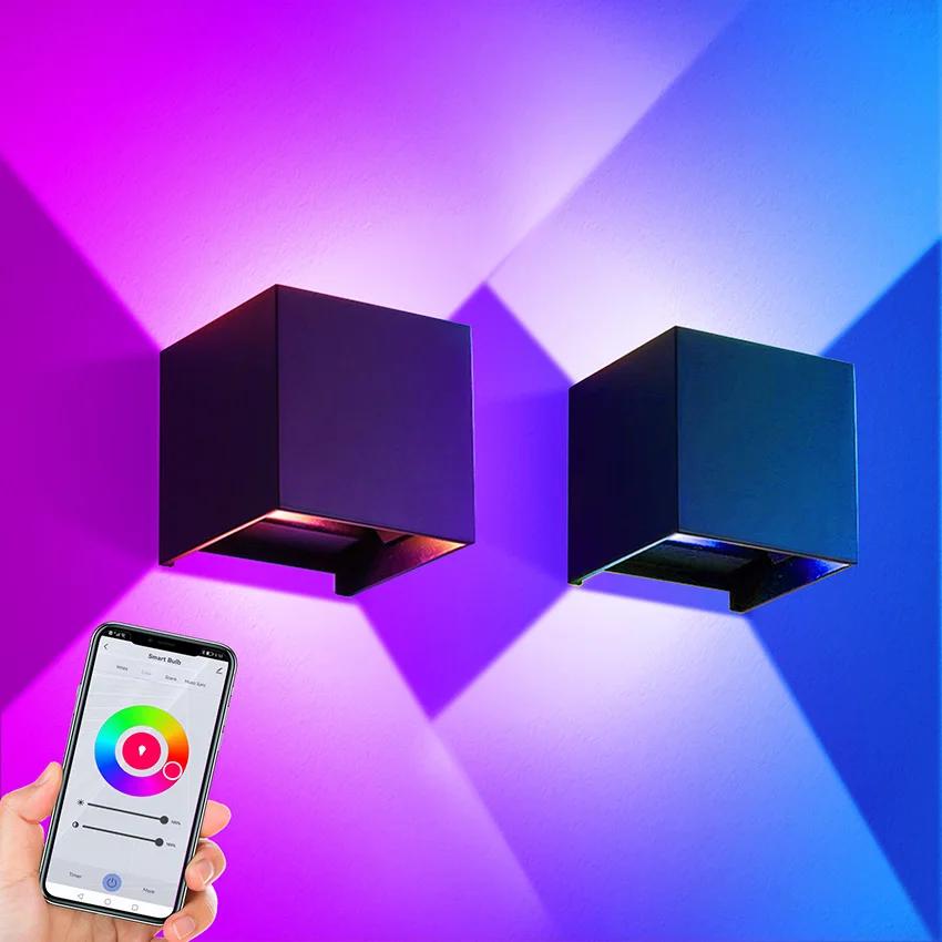 12W LED applique murale extérieure RGBCCT Dimmable porche lumières Tuya Smart Life contrôle WiFi/Zig