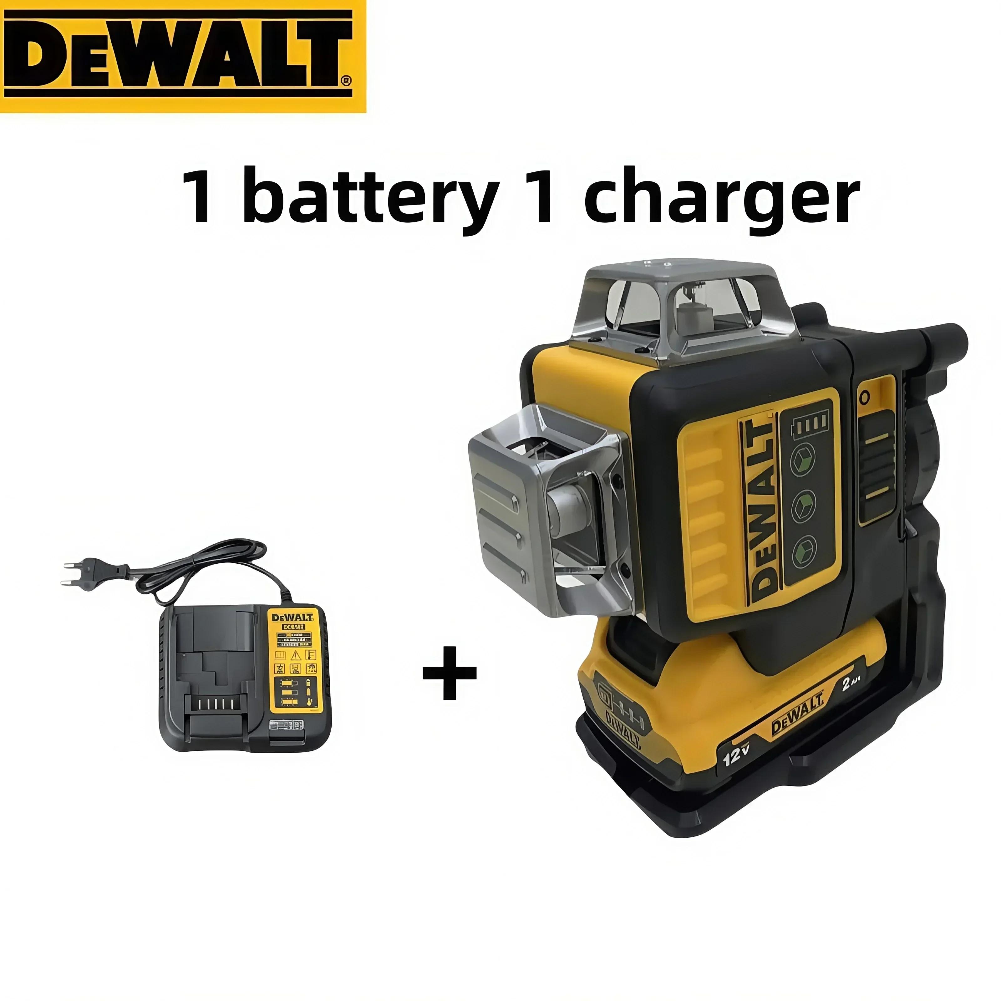 Dewalt DW089LG Laser vert 360° à 3 côtés, 12 lignes, horizontal et vertical, pour extérieur, avec ba