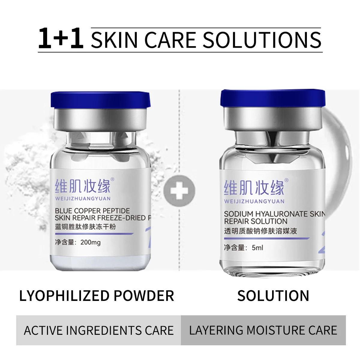 Ensemble de lyophilisation au Peptide de cuivre bleu, poudre lyophilisée, améliore les rides, Essenc