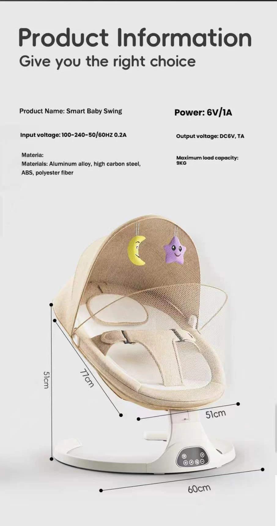 Baby Electric Swing Electric Baby Rocker Bouncer Rocking Chair Auto Soothing Newborn Swing Infant Ro