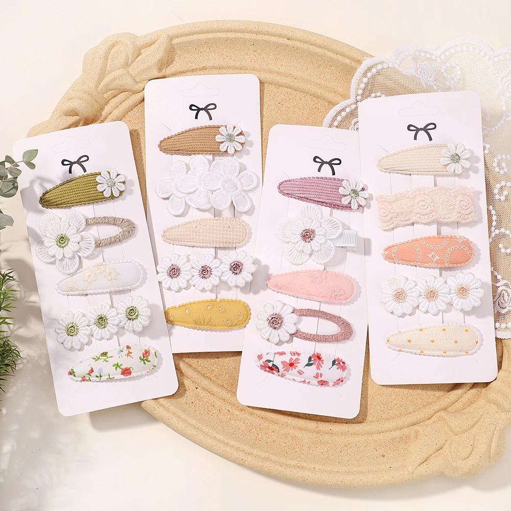 5 pièces/ensemble Mini bébé fille pince à cheveux mignon nœud Floral lapin princesse épingle à cheve