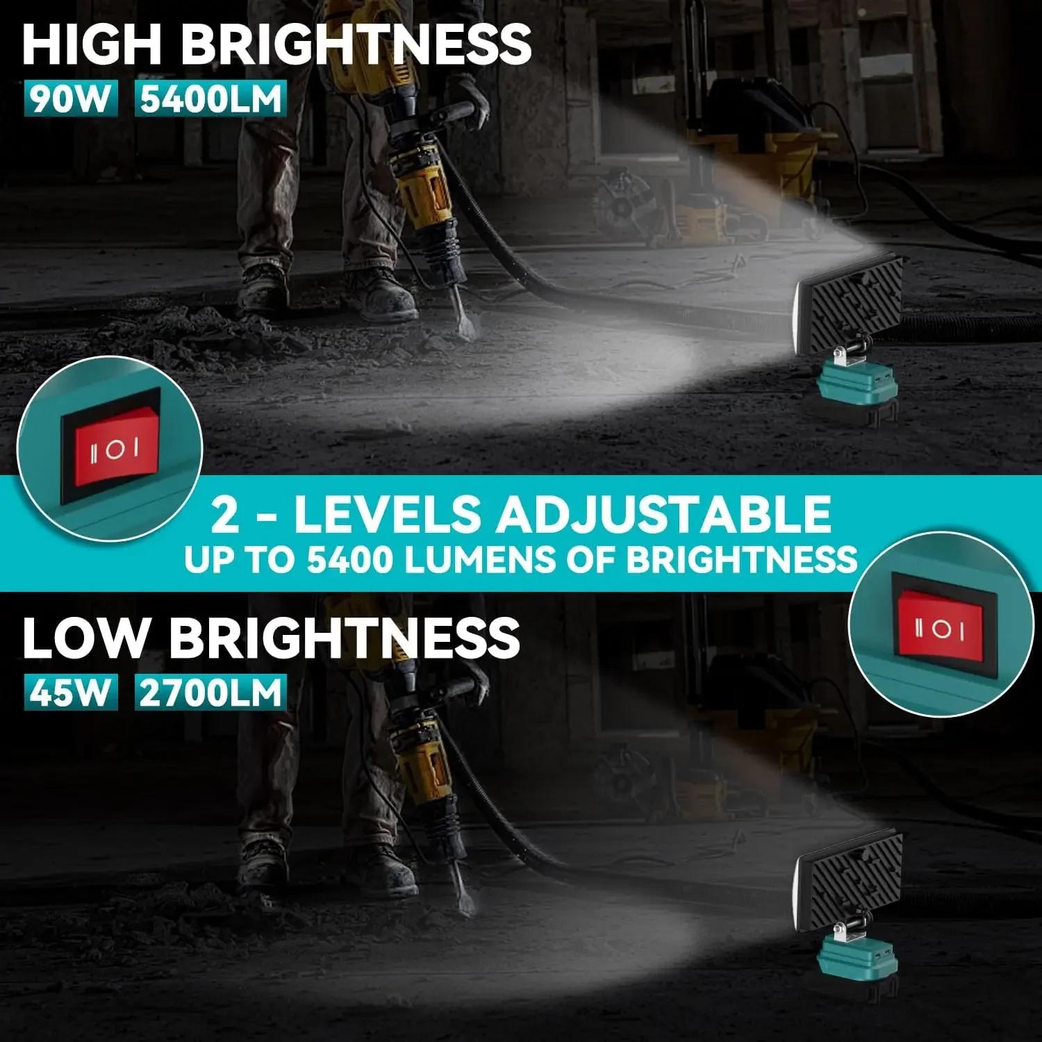 Lampe de travail LED sans fil de 8 pouces, lampe de poche LED portable pour le travail, le camping,