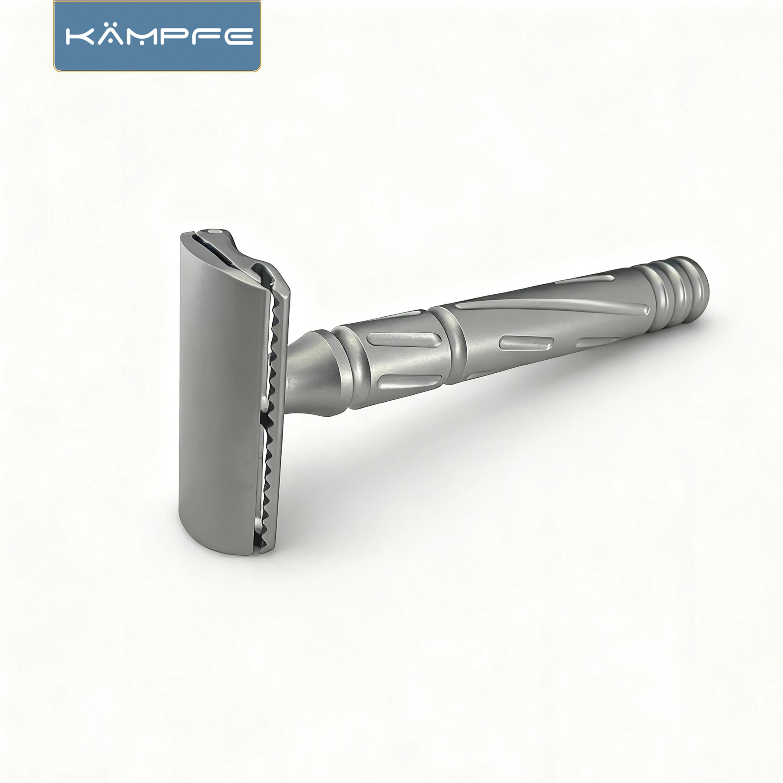 Rasoir de sécurité traditionnel pour homme KAMPFE CNC, double tranchant, en acier inoxydable, pour u