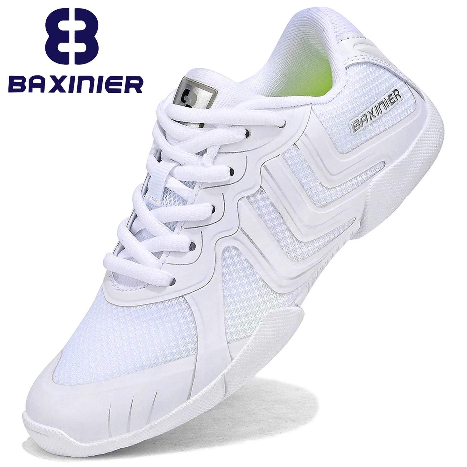 Chaussures de joie blanches BAXINIER pour filles - Baskets danse pom-pom girl respirantes tennis