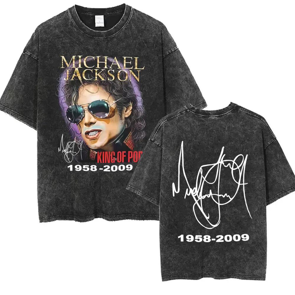 Classique Michael Jackson roi du Pop lavé Vintage T-shirt hommes femmes mode rétro Rock T-shirts hom