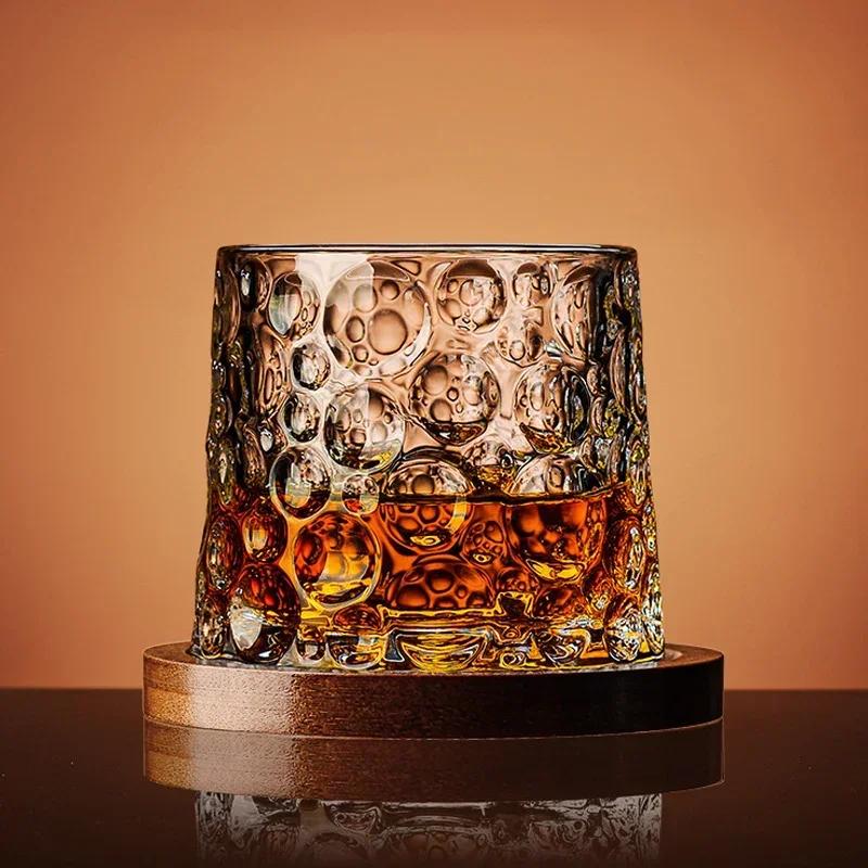 Verre à whisky avec Base, verres à whisky en cristal rotatifs, verre de brandy pour vin, verres pour
