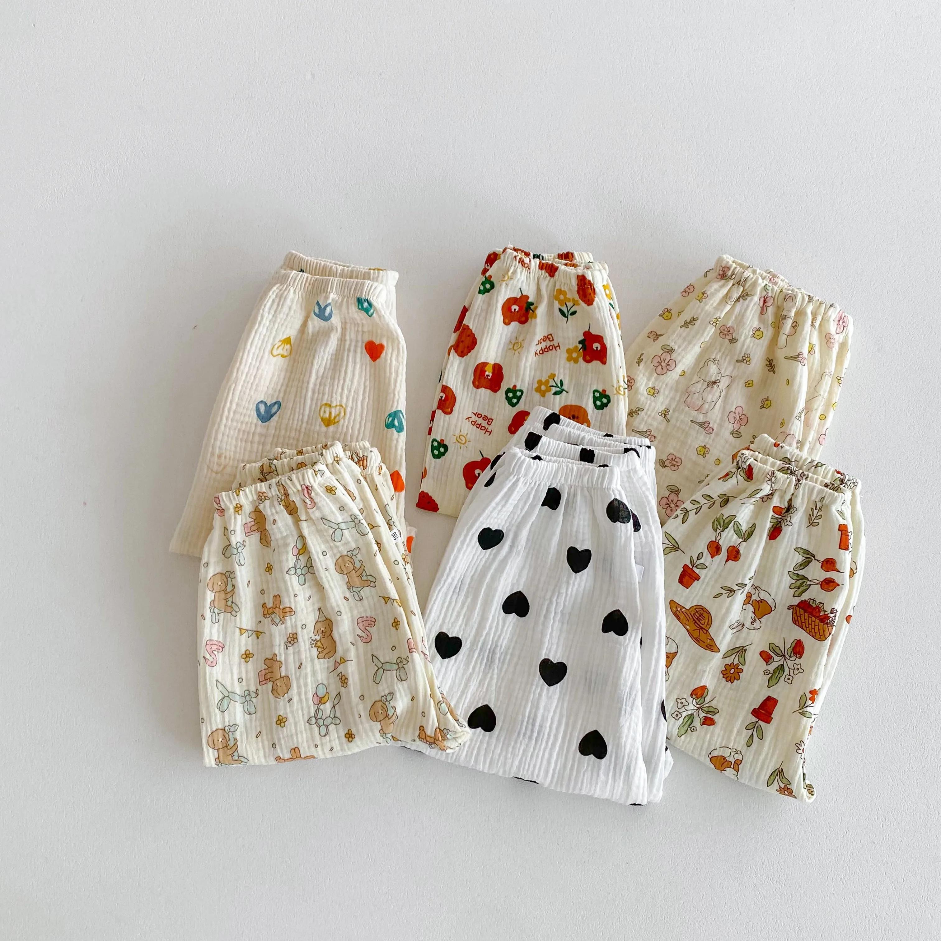 Vêtements d'été pour bébés garçons et filles, pantalons anti-moustiques pour enfants, amples et déco