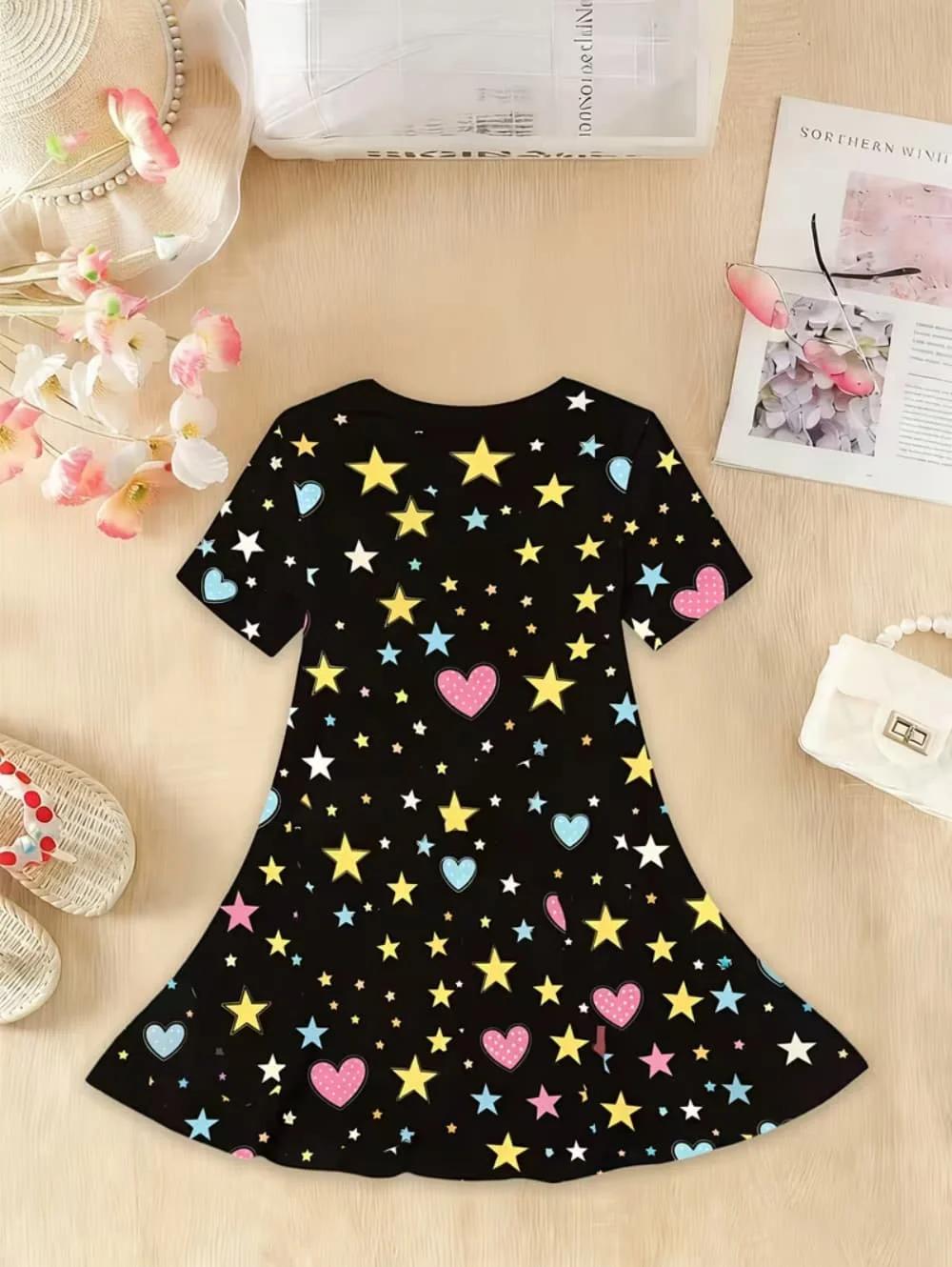 Robe graphique Kpop pour filles - Vêtements Harajuku colorés et amusants pour fans de musique