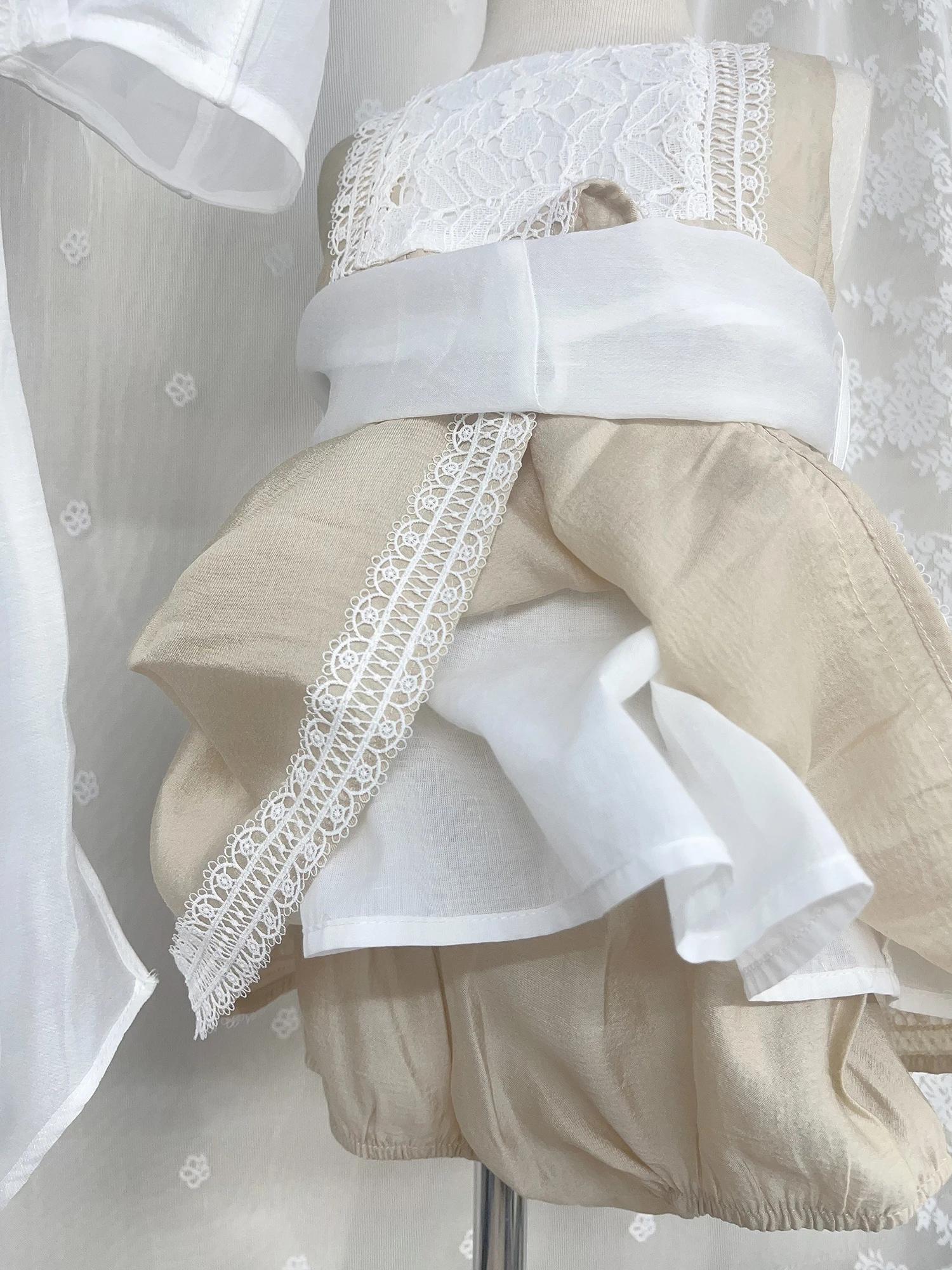 Ensemble de vêtements en dentelle Tencel pour enfants, léger, respirant, haut de gamme, personnalisé
