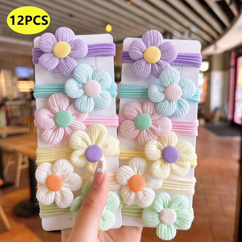 20 pièces 10 pièces accessoires de cheveux pour fille bandes de cheveux élastiques fleurs Style anne