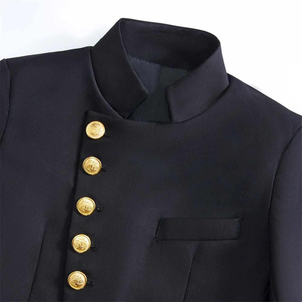 Ensemble de costume deux pièces pour enfants, boutons dorés, coupe cintrée, smoking formel, vêtement