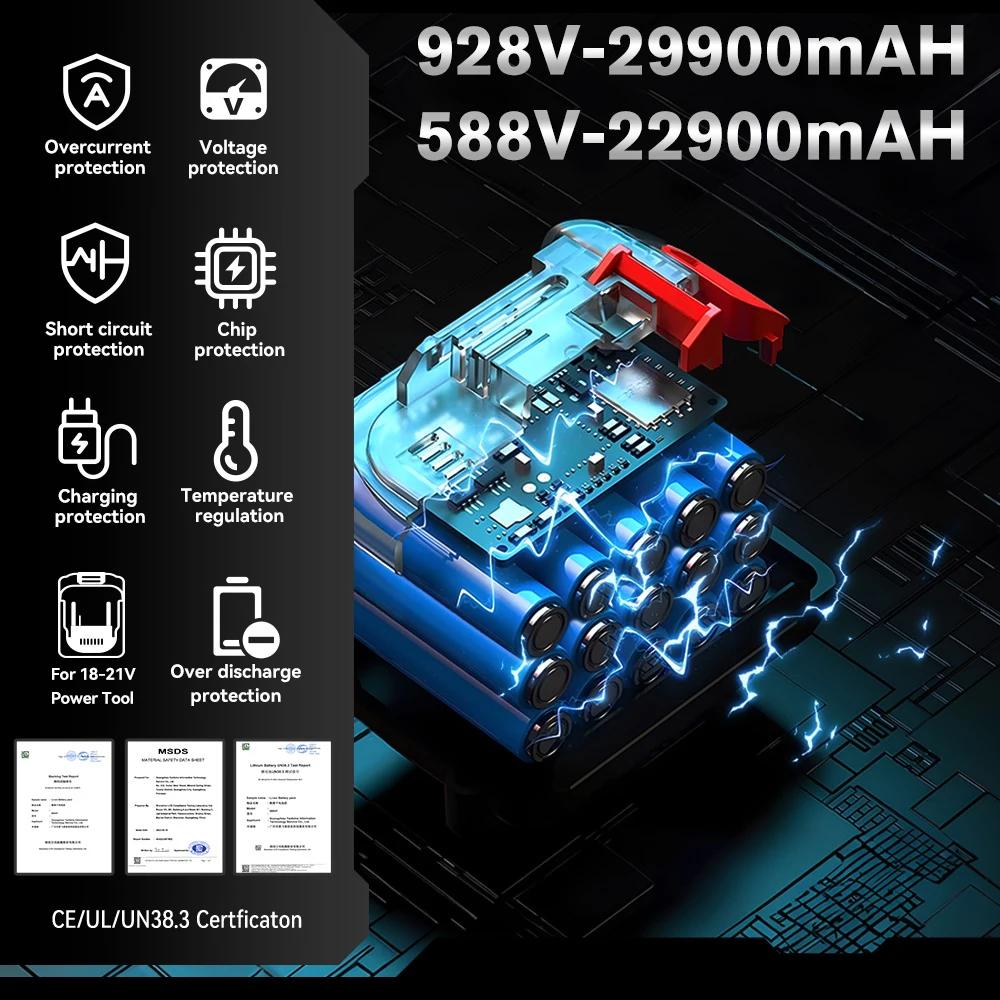ONEVAN 22900mAh 29900mAh batterie Lithium-Ion ajustement clé de ventilateur batterie Rechargeable po