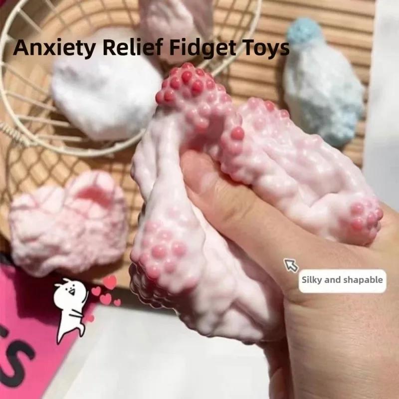 Balle anti-stress Squishy crocante, jouet sensoriel à double texture pour soulager l'anxiété, exerci