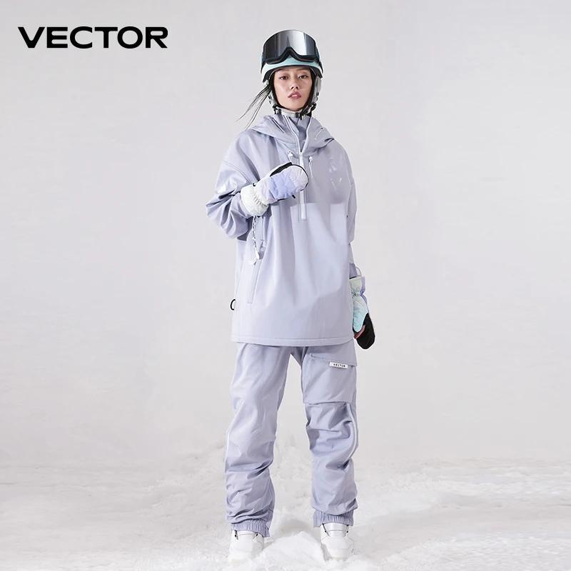 Veste de Ski de couleur unie pour hommes et femmes, pantalon de Ski chaud, coupe-vent, salopette d'h