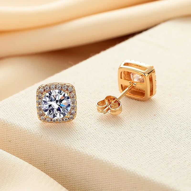 Boucles d'oreilles Moissanite pour femmes, stylo de Test de diamant, 100% avec certificat, clous d'o