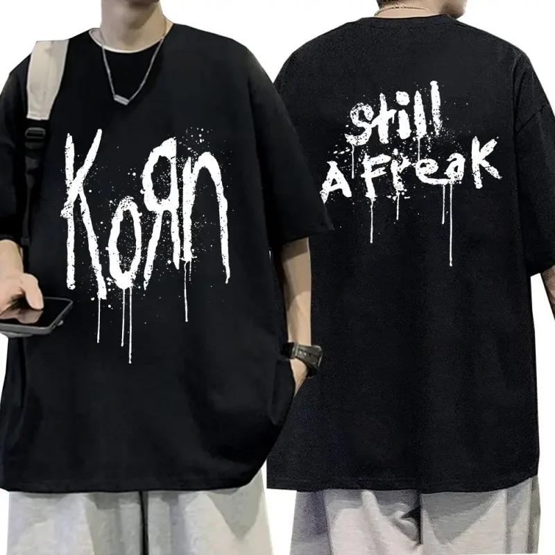 Korn Music Concert Rock Band Tour du monde T-shirt en pur coton personnalisé rue polyvalent 2024 mod