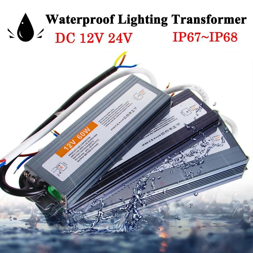 Alimentation de commutation étanche DC 12V 24V, transformateur d'éclairage LED extérieur IP67 ~ IP68