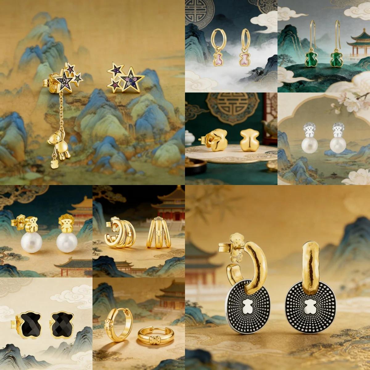 Boucles d'oreilles élégantes en forme d'ours pour femmes, petit bijou d'oreille en forme d'ours