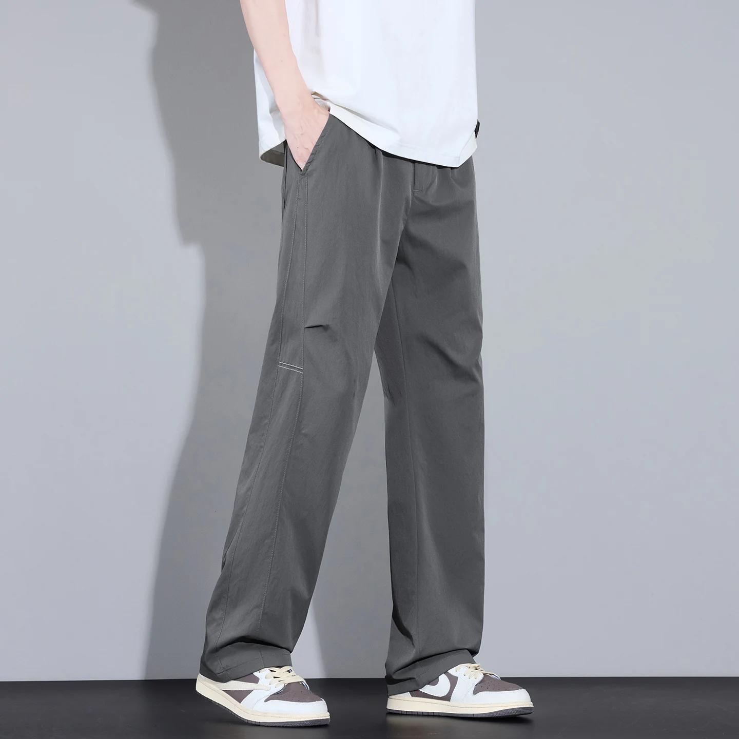 Nouveau Pantalon Décontracté d'Été 2026 de Haute Qualité pour Homme, Couleur Unie, Coupe Droite, Sty
