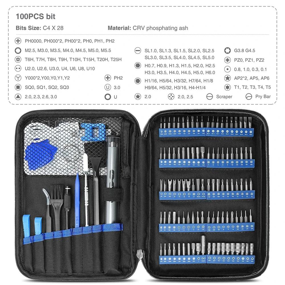 Jeu de tournevis électriques de précision 120 en 1, Mini Kit Rechargeable, embouts sans fil pour tél