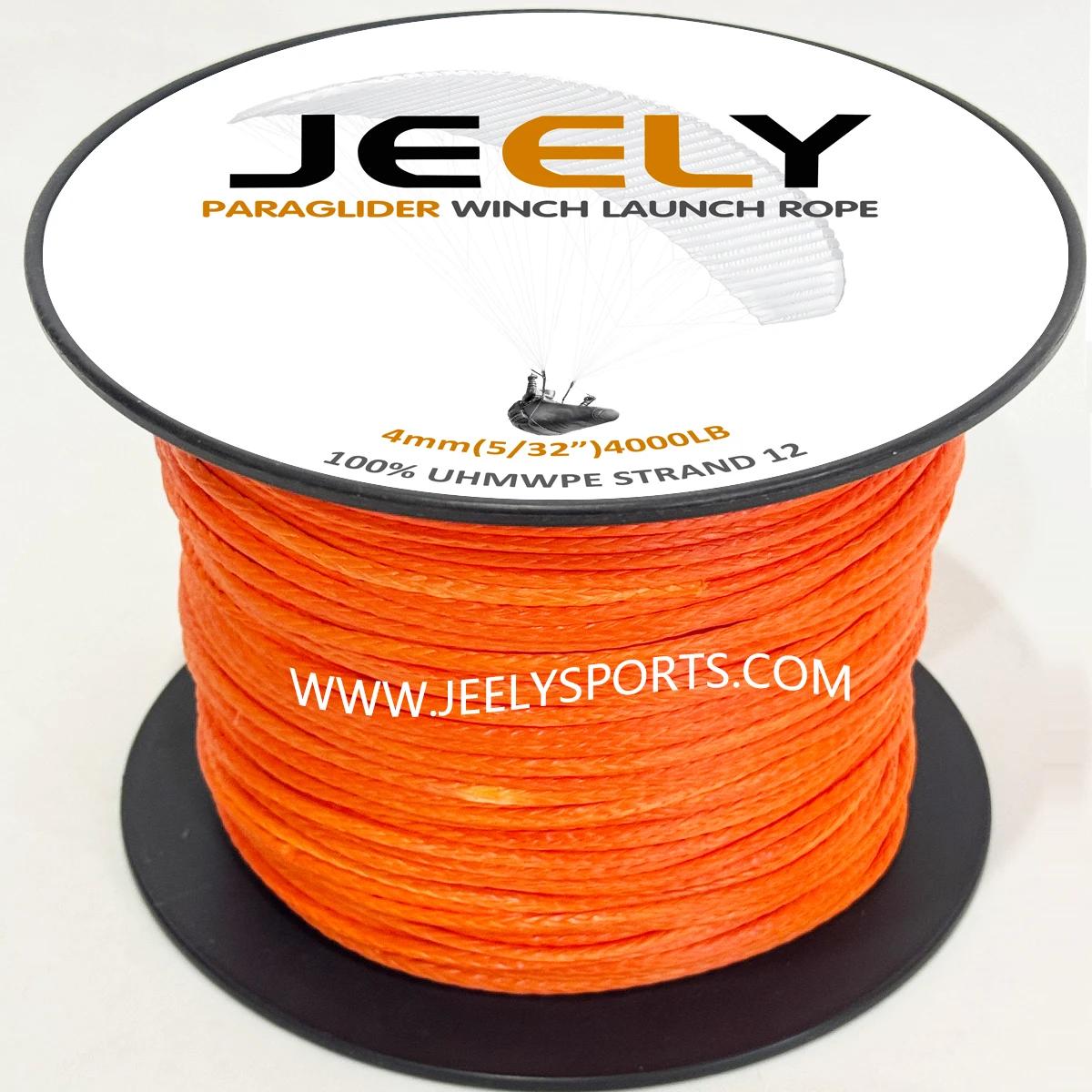 Corde de treuil à tresse unique, fibre de sang kgs Uhmwpe, 50m, 4mm, 12 brins