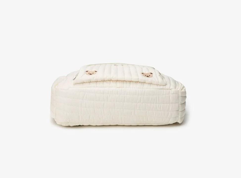 Sac à couches brodé Nylon avec clip poussette - Chic ours et tulipe pour voyage