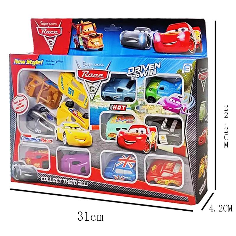 Mini 12 pièces Disney Pixar Cars 3 pistons tasse rebond voiture Collection foudre McQueen Jackson te