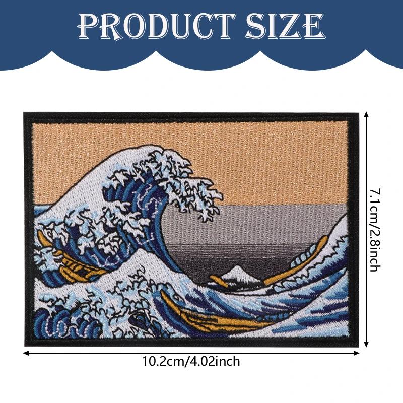 Patch brodé vague de mer, 1 pièce, fer sur la Nature Power Morale, Badge inspirant, cadeau pour vête
