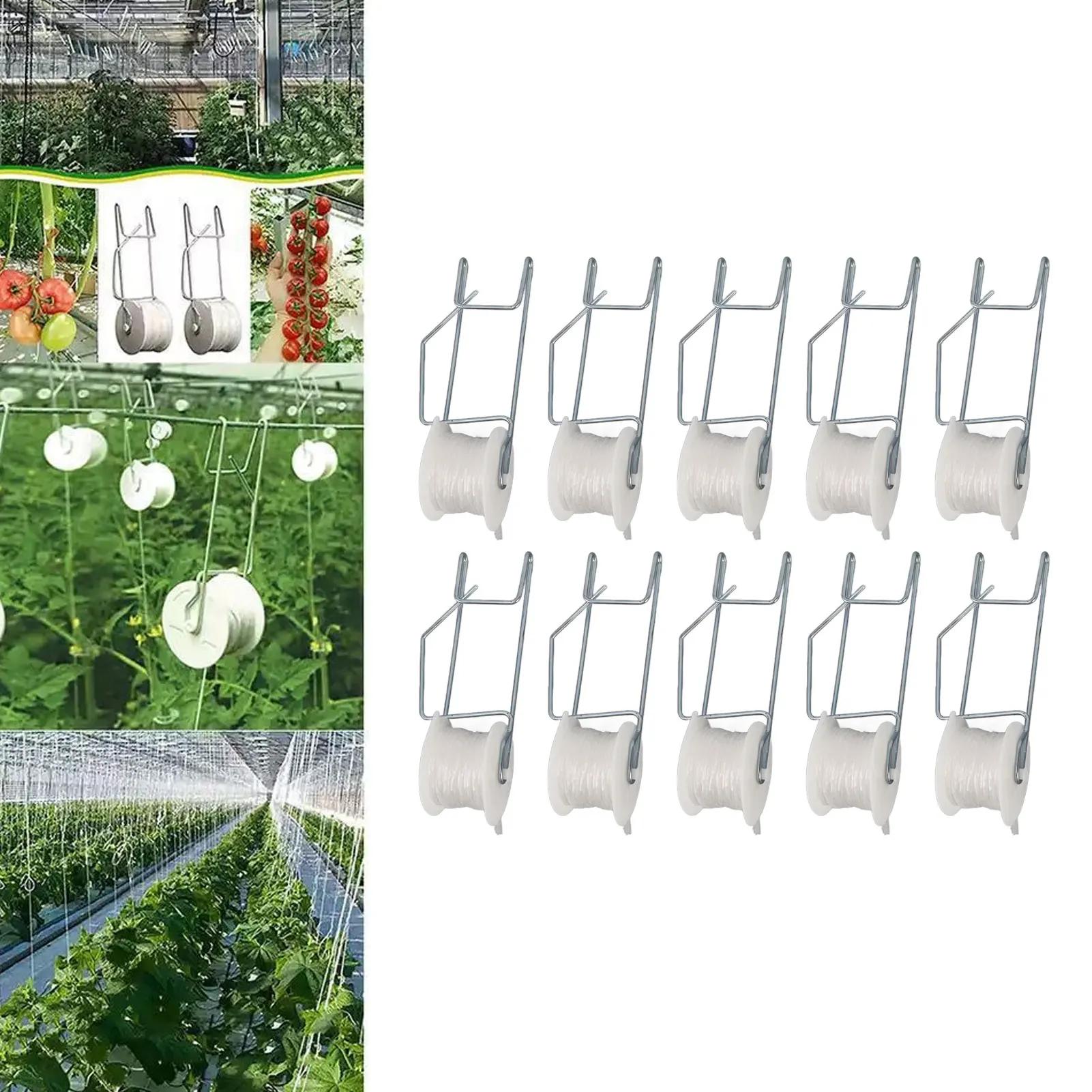 10 pièces crochets à rouleau de tomate fil d'acier galvanisé PP résistant à la chaleur gain de place