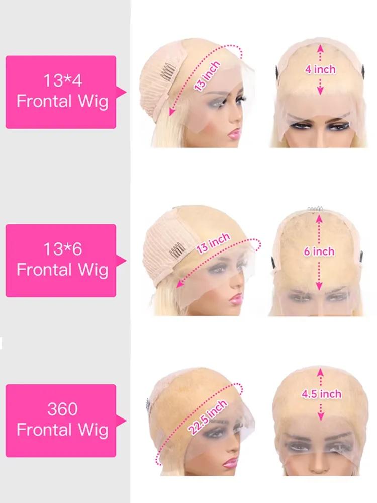 Perruque Lace Front Wig naturelle brésilienne, cheveux lisses, blond miel 613, 13x4, 13x6, 38 40 ama