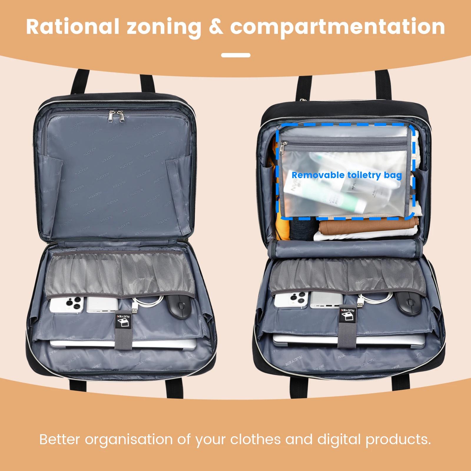 Porte-documents roulant de 18 pouces, mallette pour ordinateur portable de grande capacité, sac à ba