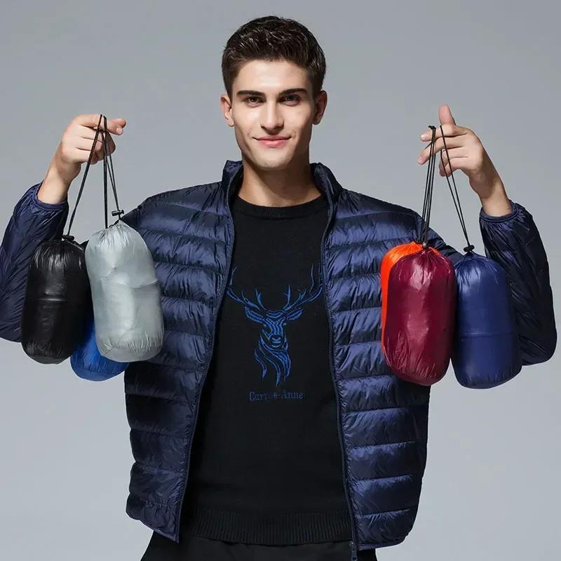 UETEEY automne hiver nouveau Ultra léger blanc canard doudoune hommes imperméable décontracté en ple