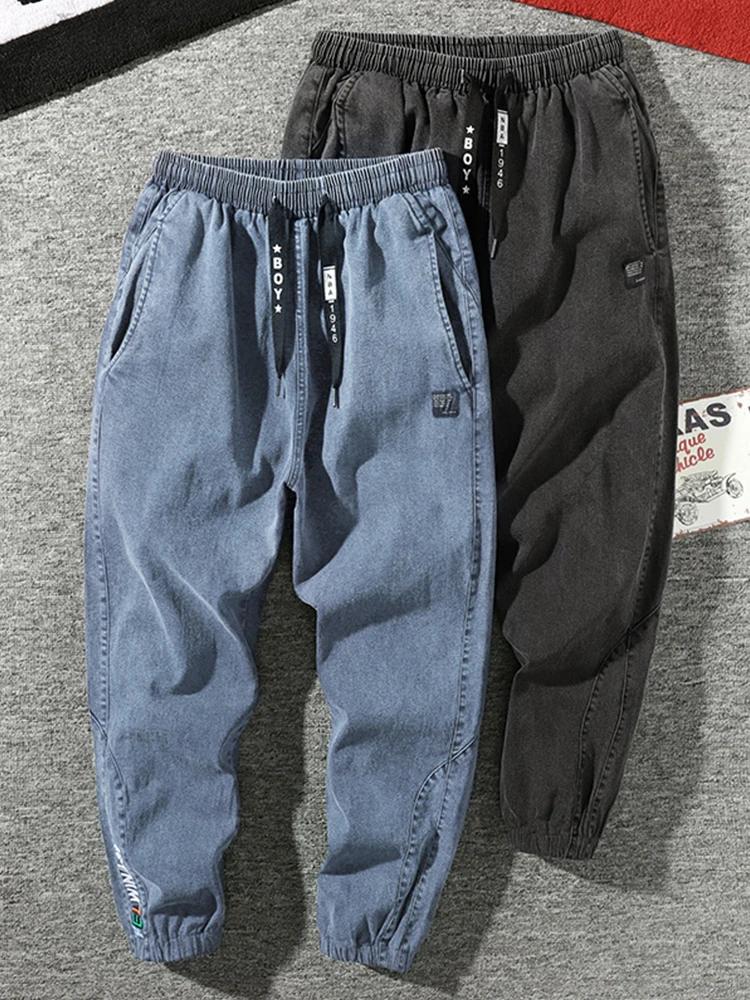 Jean de jogging grande taille pour hommes 6XL 7XL 8XL Streetwear noir bleu pantalon Cargo en Denim d