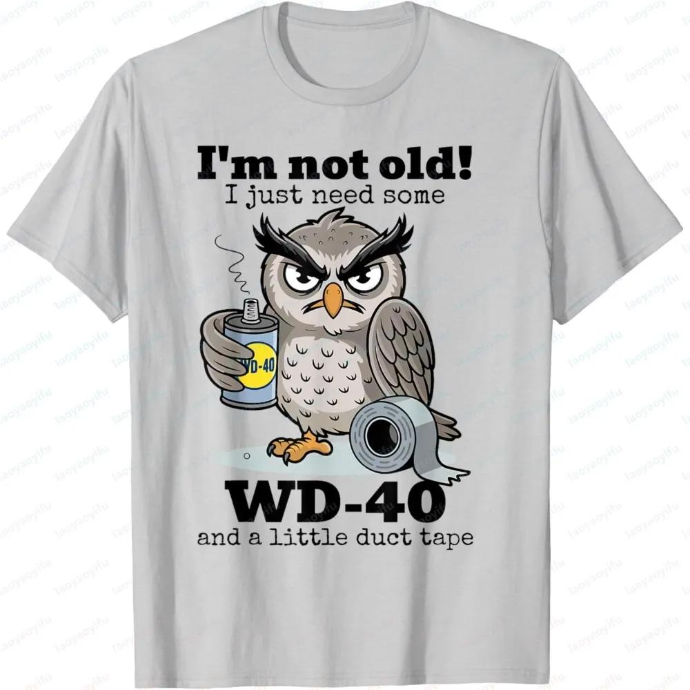 T-shirt graphique décontracté pour hommes, à la mode, à manches courtes, avec motif hibou, « Je ne s