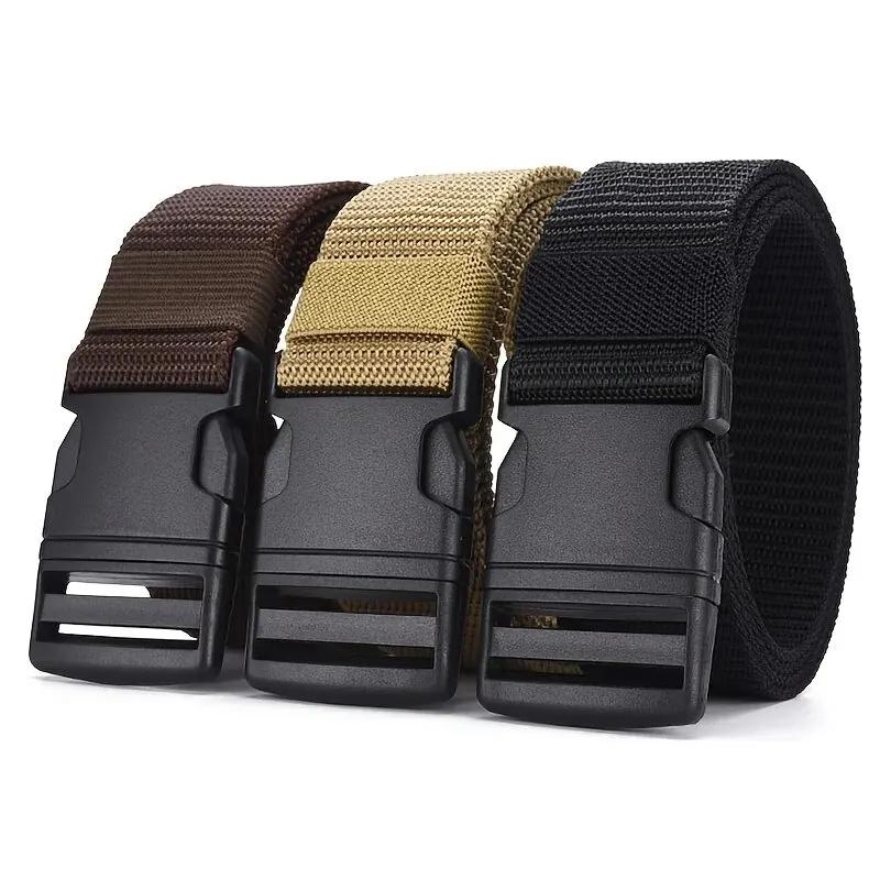 Ceinture en nylon tissé pour homme, sans métal, en plastique, de haute qualité, pour l'extérieur