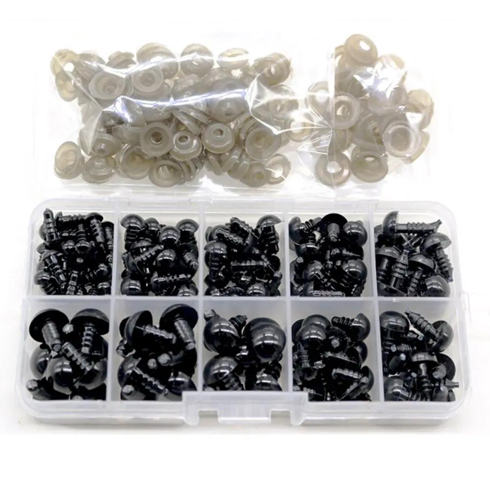 100 pièces 10mm globe oculaire poupée accessoires noir en peluche yeux de sécurité Amigurumi pour jo