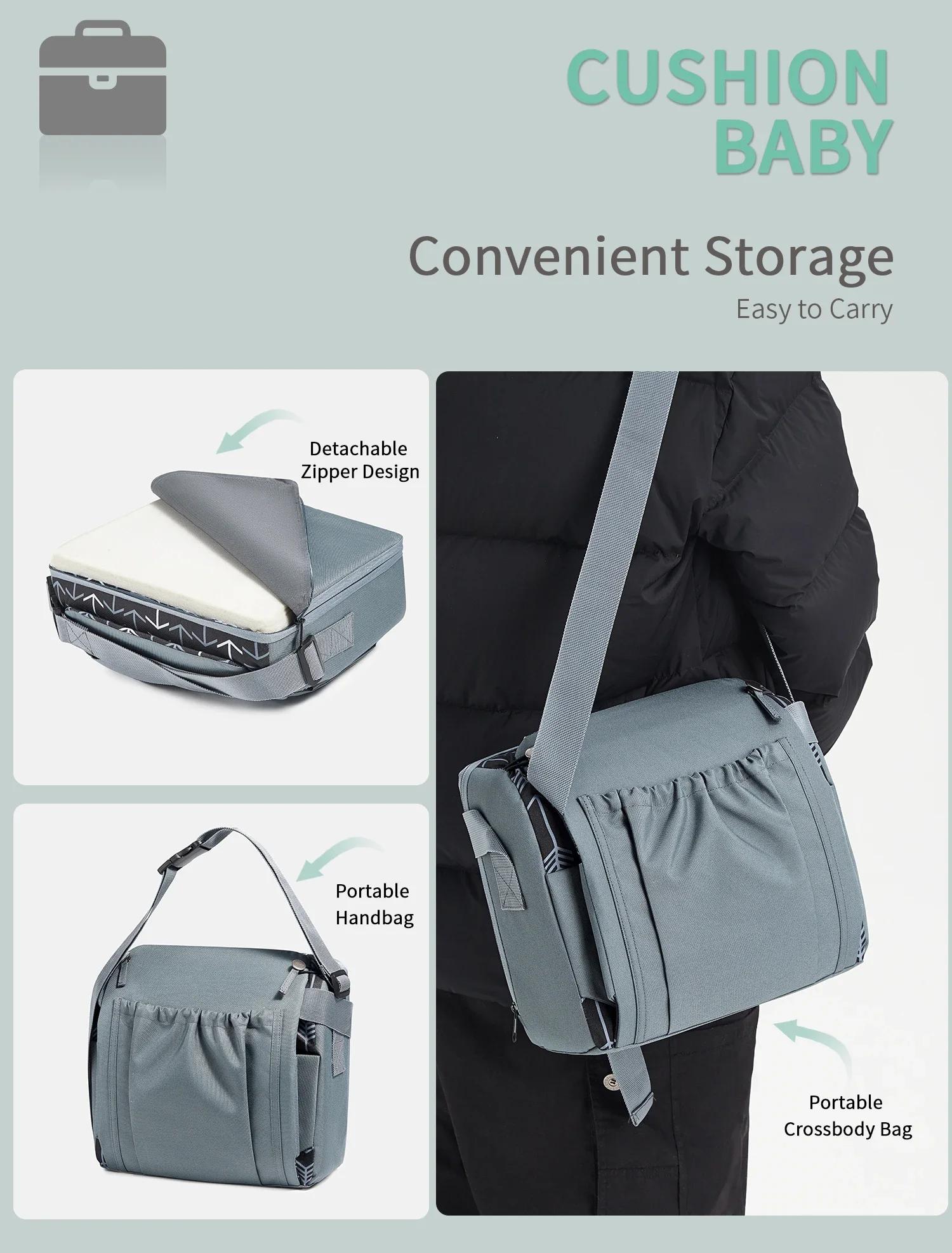 Siège rehausseur pliable anti-dérapant portable - Coussin de voyage pour chaise de salle à manger bébé