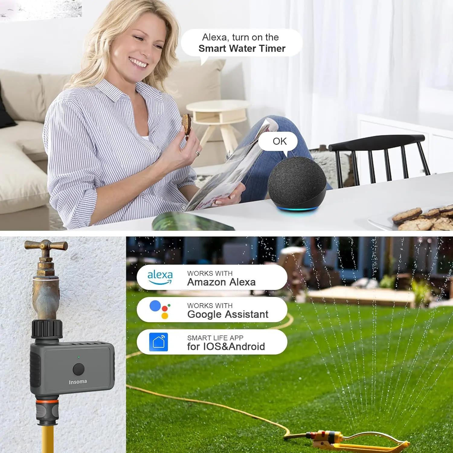 Insoma Wifi minuterie d'arrosage automatique minuterie d'eau de jardin à distance système d'arrosage