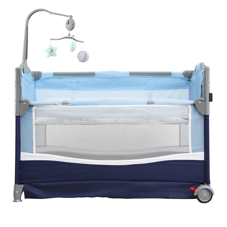 Berceau ergonomique pliable pour garçon, bon marché, réglable, pour le lit, à côté du berceaux en mé