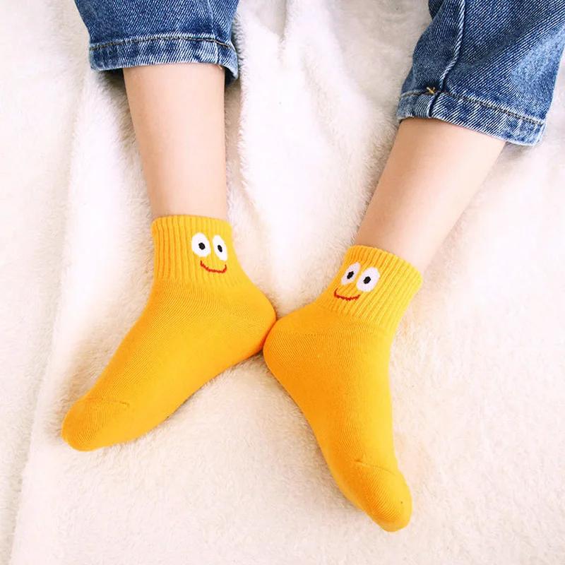 5 paires de chaussettes pour enfants, mignonnes et amusantes, motif d'émoticônes, confortables et re