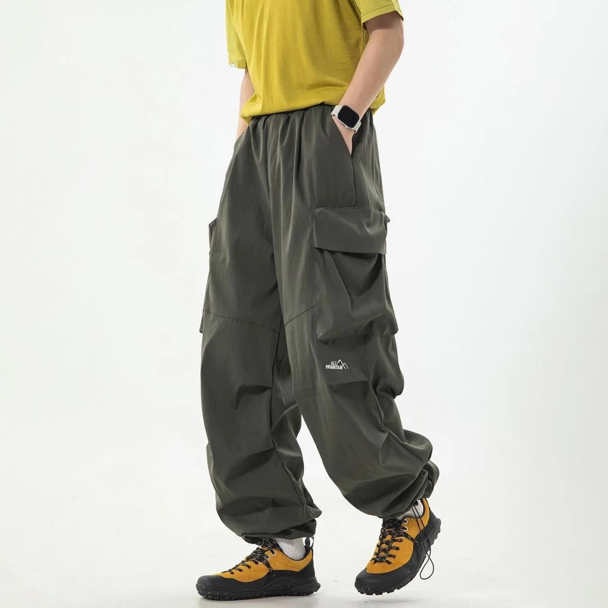 Pantalon cargo baggy vintage pour homme, imperméable, décontracté, sport, jogging, printemps, été, p