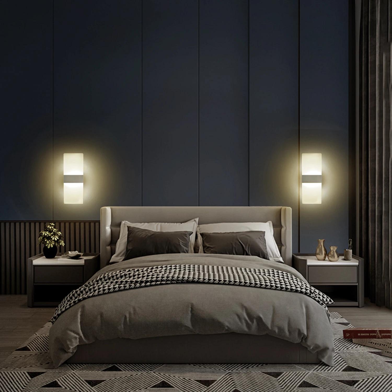 Applique murale minimaliste moderne, applique murale LED intérieure, fil dur en aluminium acrylique,
